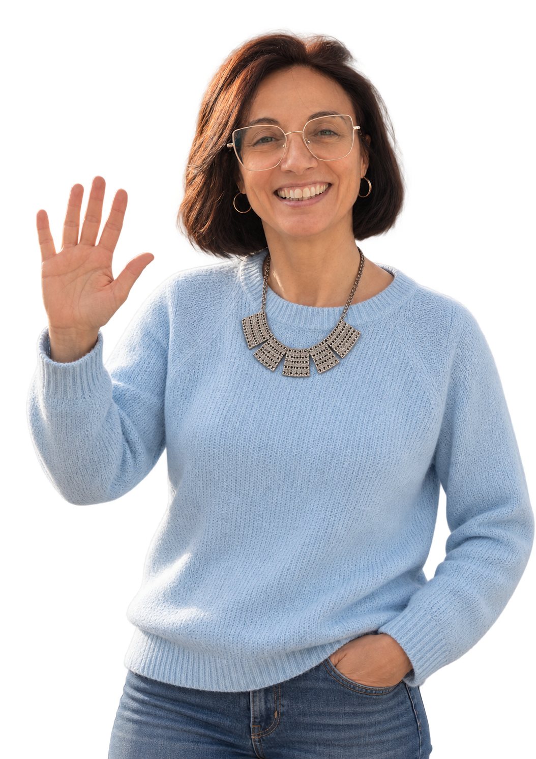 Patricia Suárez saludando